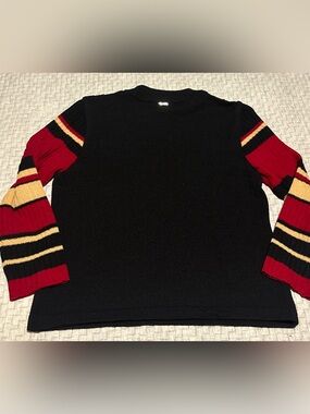 St. John Sport by Marie Gray Black Red Colorblock Sweater Size P (Petite Small)